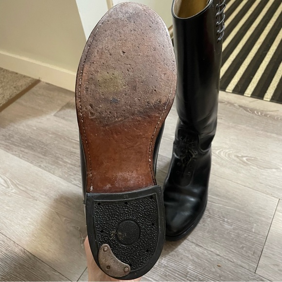 Police Patrol Tall Leather Lace Up Motorcycle Moto Equestrian Boots Mens Size 9 - Picture 3 of 11